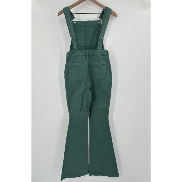 Pacsun Denim Bib Overalls Junior 25 Green Bell Bottom Flare Boho Coachella Rare - Picture 6 of 13